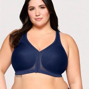 Glamorise MagicLift Front-Closure Posture Back Bra - Medival Blue - 42J